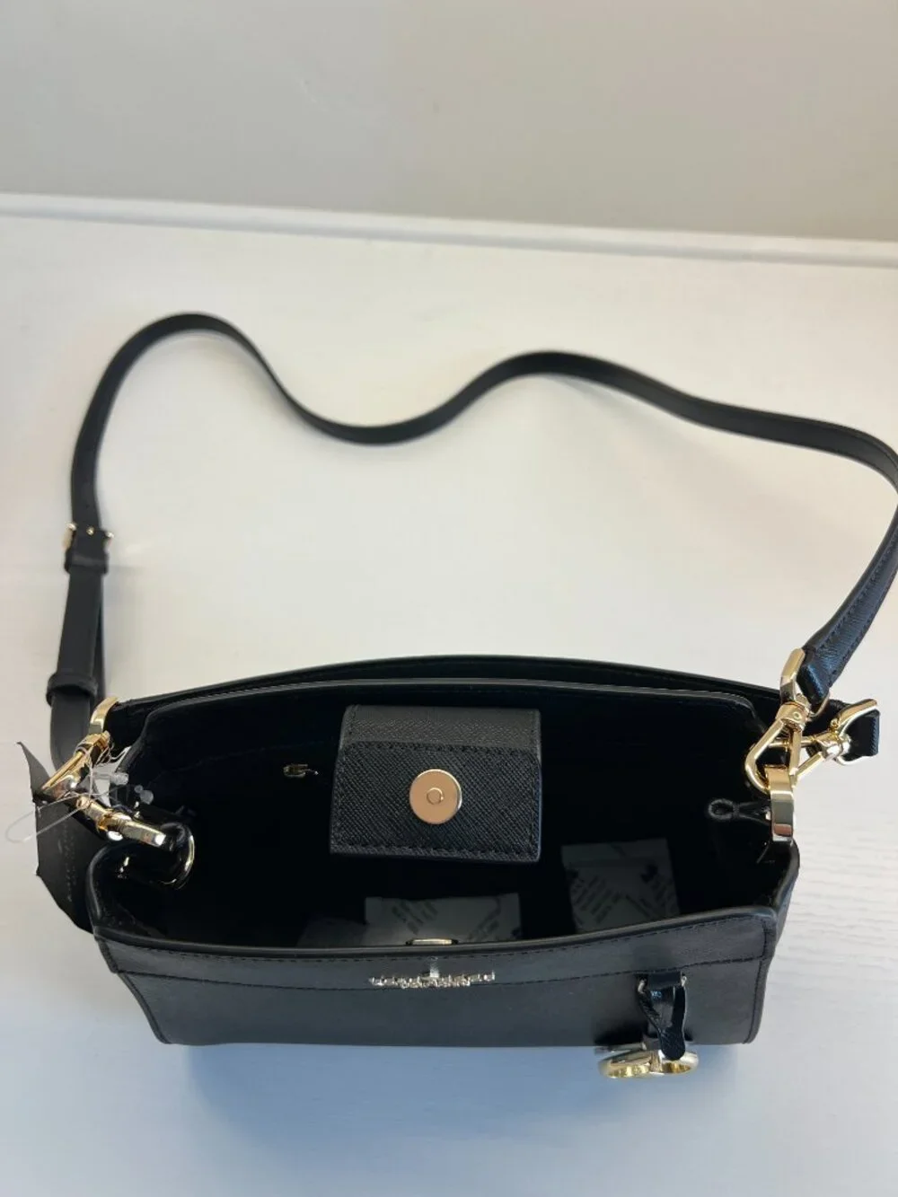 🖤 Kate Spade New York Saffiano Leather Crossbody & Top Handle Bag - Black